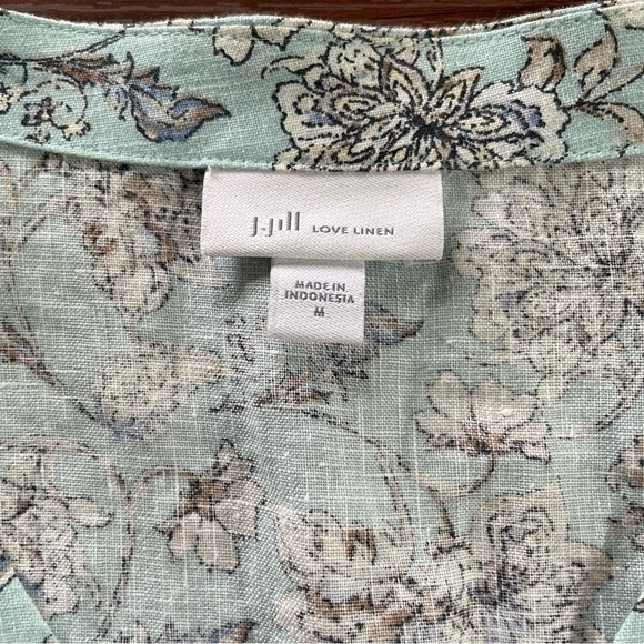 J. Jill | Love Linen Blue Floral Sun Dress, size Medium - Picture 6 of 12